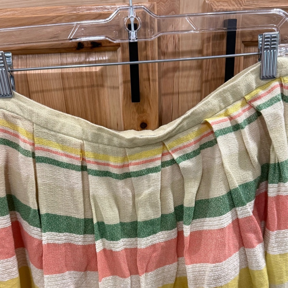 Eva Franco Anthropologie Stripped Pleated A-Line Skirt Size 8 - Picture 7 of 11